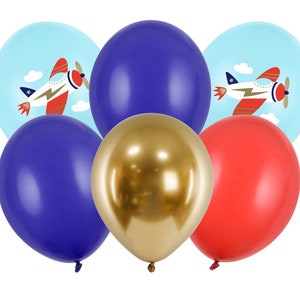 Airplane Balloon Bouquet, Vintage Airplane Birthday Balloons, Aviation Party Decorations, Airplane Baby Shower, Airplane Birthday Decor