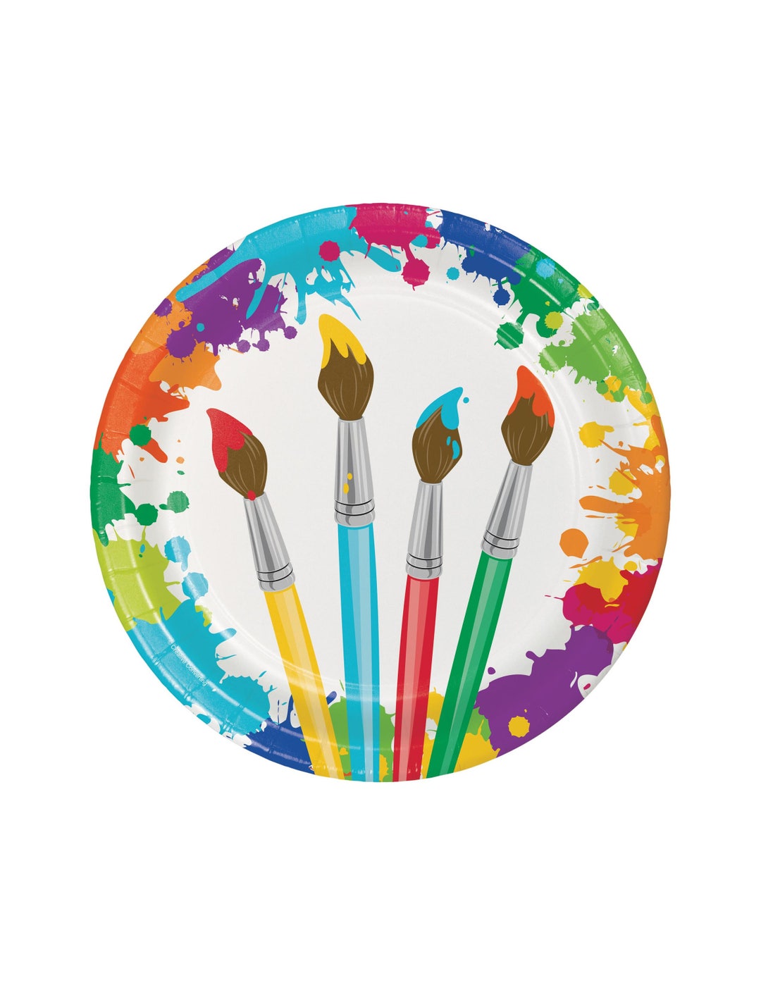 9 Paintbrush Plates Art Party Paint Party Plates Artist Party Supplies