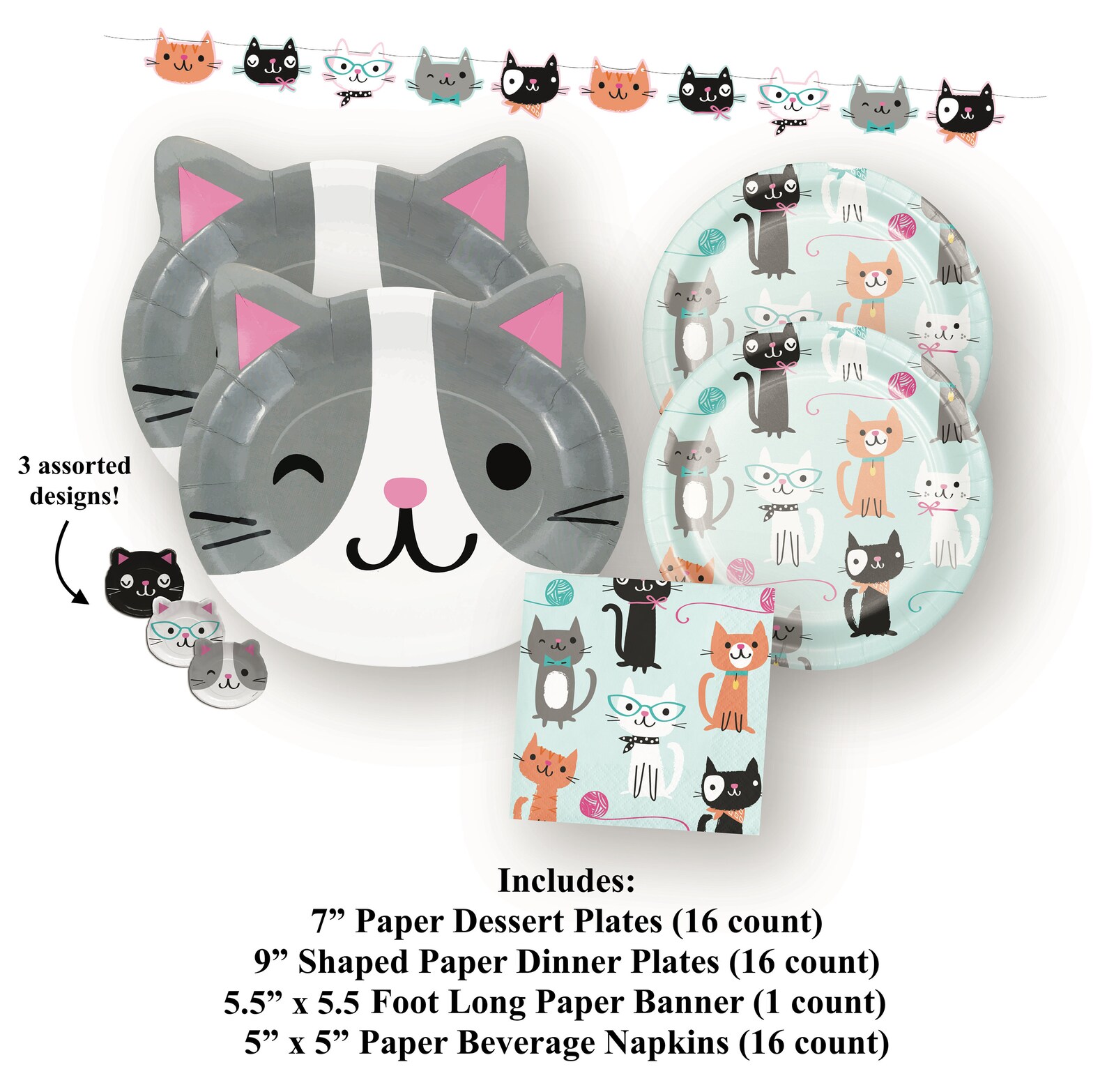 Cat Party Pack Cat Birthday Cat Party Decorations Cat Baby Etsy