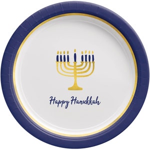 Piatti grandi per la cena della festa di Hanukkah, 20 pezzi - Articoli per la festa di Hanukkah, decorazioni per la festa ebraica, articoli per Chanukkah, decorazioni per la Menorah