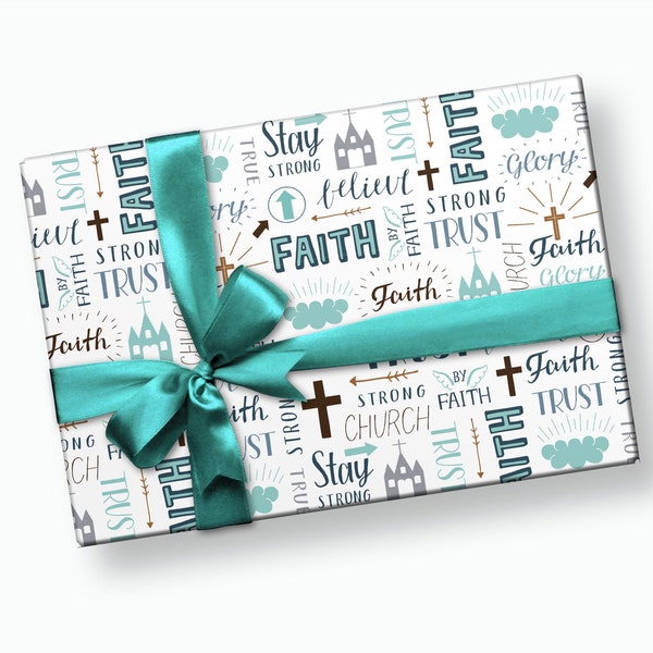 Religious Wrapping Paper - Christian Gift Wrap, Religious Gift for Women, Bible Gift Wrap, Religious Gifts for Men, Religious Gift Wrap