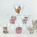 Pink Farm Party Snack Cups 12ct - Barnyard Birthday Decorations, Pink Barn Party Supplies, Moo Im Two Birthday, Farmyard Birthday Favor Cups