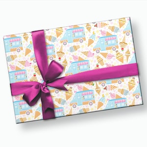 Eiswagen Geschenkverpackung - Geschenkpapier, Eisparty, Eis Geburtstag, Eis Babyparty, Eis am Stiel, Mädchen-Geburtstagsparty