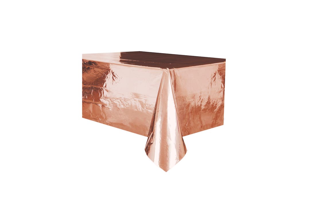 Rose Gold Tablecloth Metallic Rose Gold Table Cover, Blush Pink Wedding