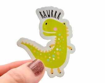 Adesivo dinosauro - Adesivi per ragazzi, decalcomanie per computer, adesivi per bottiglia d'acqua, adesivi divertenti, adesivi fantastici, decalcomanie in vinile, adesivi impermeabili