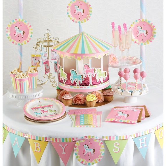 Carousel Banner Carousel Party Decorations Carousel Flag Etsy