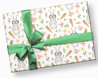 Bunny Wrapping Paper - Bunny Gift Wrap, Baby Wrapping Paper, Childrens Gift Wrap, Gift Wrap for Kids, Girl Gift Wrap, Rabbit Wrapping Paper