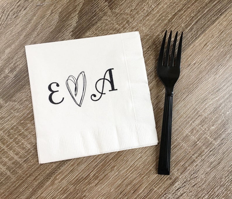 Rustic Wedding Napkins Personalized Napkins, Cocktail Napkins, Wedding Napkins Personalized, Wedding Cocktail Napkins, Monogram Napkins image 4