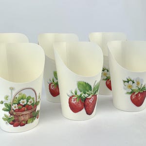 Strawberry Charcuterie Cups 12ct - Fruit Food Cups, Garden Birthday, Summer Picnic Party Supplies, Berry Birthday, Treat Cups, Fry Holders