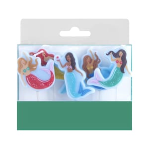 Mermaid Party Candles - Mermaid Birthday Candles, Birthday Cake Decorations, Cake Topper, Mermaid Cupcake Toppers, Ocean Party Cake Candles