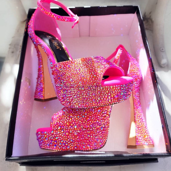 sparkly platform heels