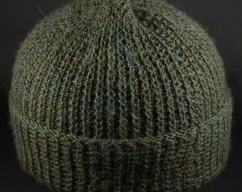 Gorro de alpaca: gorro de punto con efecto tweed