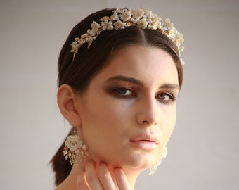 ANNA | Wedding Flower Crown, Bridal Delicate Diadem