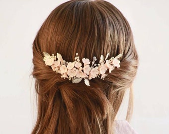 CARLA | Floral Bridal Comb, Wedding Hair Comb, Bridal Headpiece