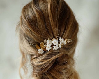 MILA | Floral Bridal comb, Wedding hair comb, Bridal headpiece