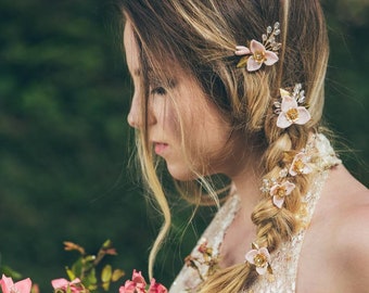 LILY | Épingle à cheveux de mariage, Pins à cheveux de mariée avec des fleurs