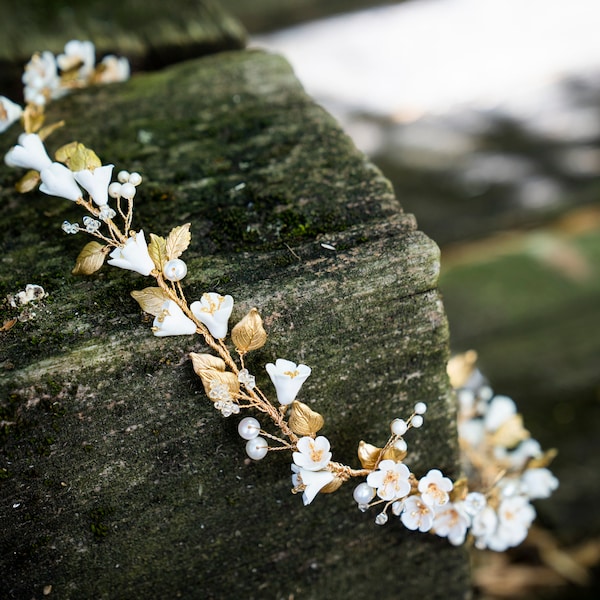 SOFIA | Couronne de mariée, Diadème fleuri de mariage