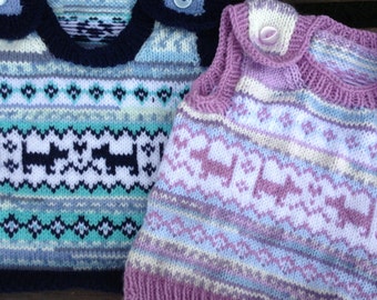 baby shower gift baby boy cardigan jacket 0-3-6 months classic Fair Isle baby jumper Pure merino wool baby sweater English British baby