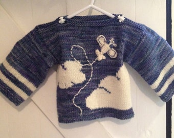 Little Plane Baby Sweater Knitting Pattern - PDF Digital Download - Baby Knitting Pattern 6 months - Airplane / Aeroplane Design