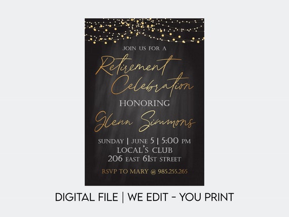 Printable Retirement Party Invitation Instant Download - Etsy