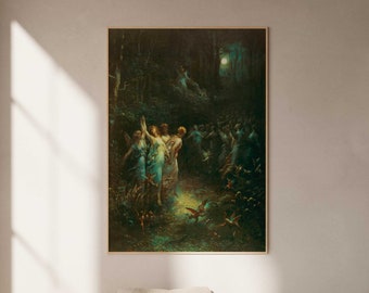 Gustave Dore Een midzomernachtsdroom | Antieke Shakespeare schilderij, vintage print, Fine Wall Art poster, decor artwork foto's