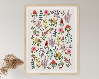 Art Print, Australian, Botanical, Floral Print, AUSTRALIAN WILDFLOWERS