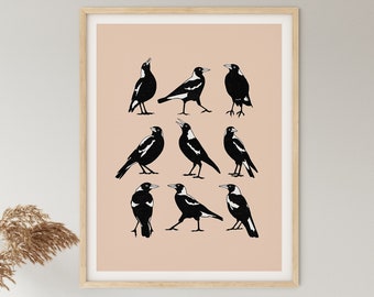 Art Print, Australian, Magpie, Bird, MY TRIBE