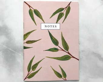 Patterned A6 Pocket Notebook, Stationary, Illustration, Notebook : GUM LEAVES