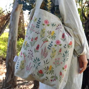 TOTE BAG | Boho | Botanical | Illustrated | Australian | Floral | Wildflowers | Gift For Her