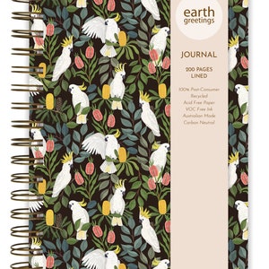 Journal, Notizblock, Notizen, Botanisch, Illustriert, Australisch, Floral, Vogel, A5 JOURNAL (liniert) - AUSSIE SQUAWKERS