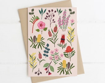 Greeting Card, Botanical, Illustrated, Australian, Floral, Native, AUSTRALIAN WILDFLOWERS