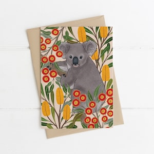 Carte de voeux, Botanique, Livres illustrés, Australien, Floral, Koala, KOALA COUNTRY