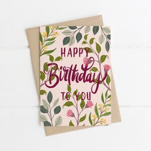 Carte de voeux, Anniversaire, Botanique, Livres illustrés, Australien, Floral, BIRTHDAY BLOSSOMS