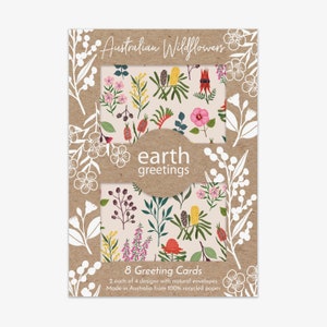 Greeting Card, Botanical, Illustrated, Australian, Floral, Wildflowers, Australian Wildflowers ASSORTED CARD PACK
