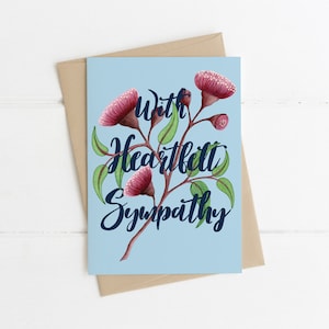 Biglietto d'auguri, Botanico, Illustrato, Australiano, Floreale, Uccello, CON SENTITA SIMPATIA