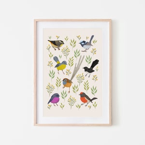 Art Print, Australian, Botanical, Native, Floral, Bird Print, LITTLE BIRDIES image 2