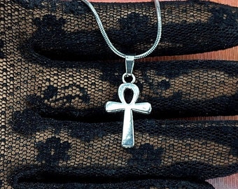 Egyptian Ankh necklace, Small Egypt Charm Pendant,  Egypt Key of Life, Gift  Ready To Ship 16-36" long chain for males or females nb