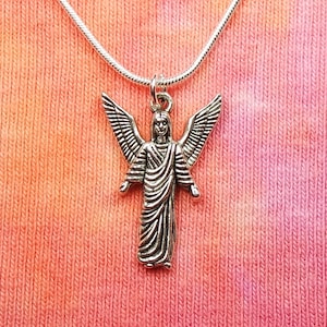 Archangel Gabriel Necklace, pick 16&quot;-36&quot; long snake chain, for Men or Women, Arch Angel Gabe Gavriel Noah Horn charm pendant gift