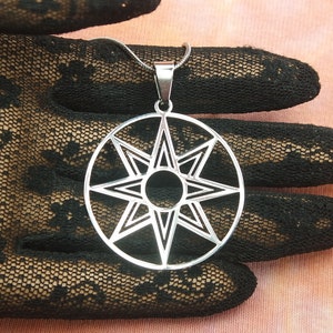 Large Octagram Necklace or Earrings, Waterproof Stainless, 8 point Star of Ishtar Innana Star of Venus Charm Pendant Greek Hellenic