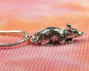 Year of the Rat Necklace or Earrings, 3D Realistic Rodent Mouse charm zodiac jewelry