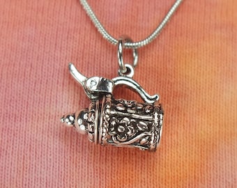 3D Beer Stein Necklace, Oktoberfest German Style Beer Stine Jewelry Charm, Bavarian Bier Stien Fun Party Drinking Symbol, Gift Ready To Ship