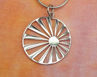 Rising Sun Necklace or Earrings, Japanese Sign of The Sun, Japan Land of the Rising Sun Nippon Symbol Jewelry