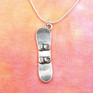Snowboard Necklace, Snowboarding Jewelry, pick 16-50&quot; Long Chain, Gift Jewelry for Men or Women, Snowboarder Ski Skier Snow fast ship nb