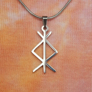 Protection Bindrune Necklace or Earrings, Elder Futhark Bind Runes Jewelry for Protection, Defense, Strength, Summon the Protective Force