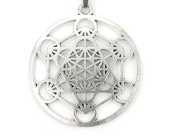 Metatron's Cube Necklace, Sacred Geometry Symbol 369 Manifest Metatron Archangel Portal Quantum Science
