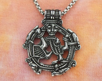 Freyja Necklace,  Norse Goddess Freya Waterproof Stainless Steel Pendant with any style long chain