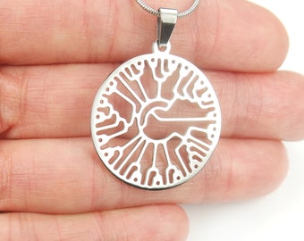 Phylogenetic Tree Necklace or Earrings, Evolutionary Biology Tree of Life Ancestry Origin of Species, Waterproof Stainless Steel