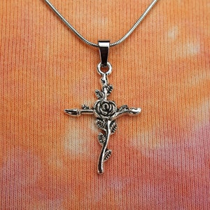 Rose Cross Necklace or Earrings, Rosy Cross, Rose Croix Alchemy Rosicrucian Thelema Golden Dawn Charm Pendant Jewelry