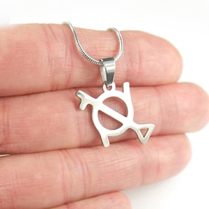 Genderfluid Necklace or Earrings, Gender Fluid symbol Charm Pendant Waterproof Stainless Hypo-Allergenic and Non Tarnishing