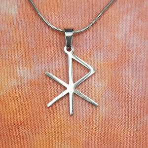 Love Bindrune Necklace or Earrings, Elder Futhark Bind Runes Jewelry Waterproof Stainless Love, Gift, Exchange, Yin Yang, Partnership